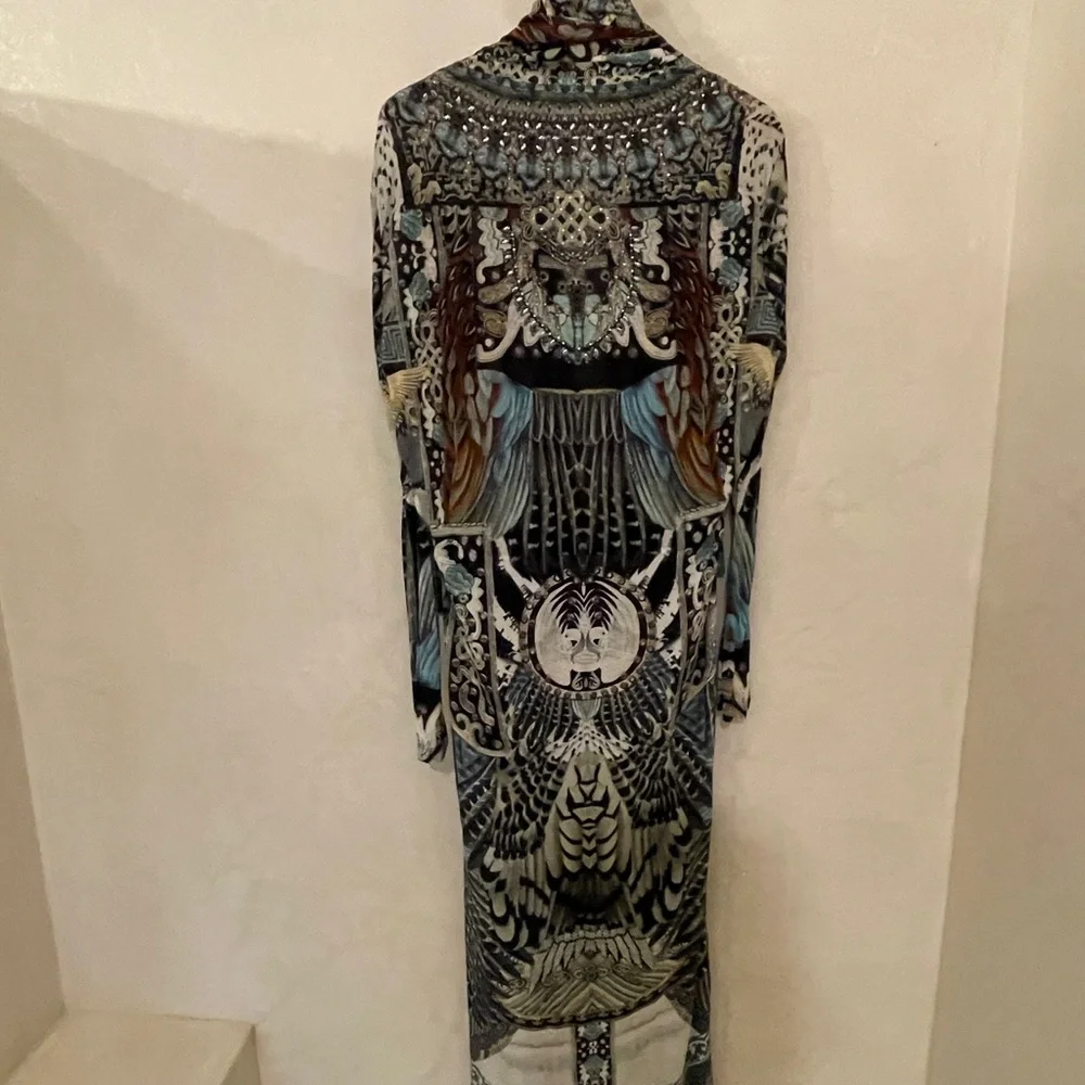 Camilla Franks, Long Casual Jacket, Girl on a Wing, 100% Silk, OS - Picture 6 of 9